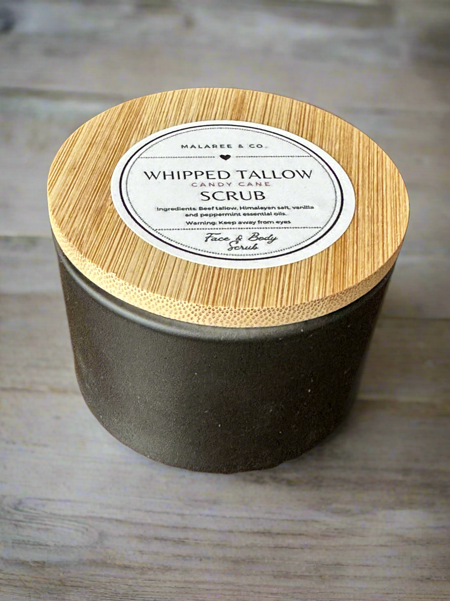 Tallow Salt Scrub {Candy Cane}